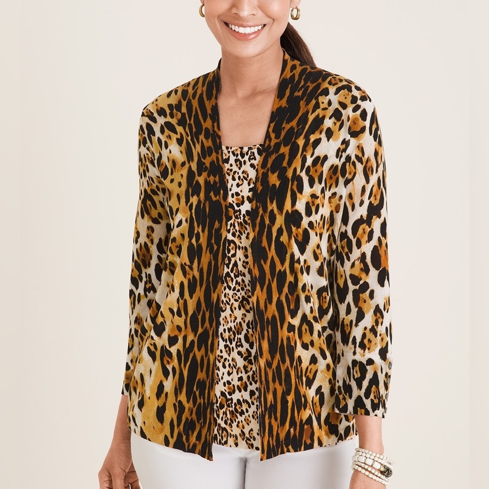 Chico’s The Perfect Layer Open‎ Front Cardigan Size 2/L